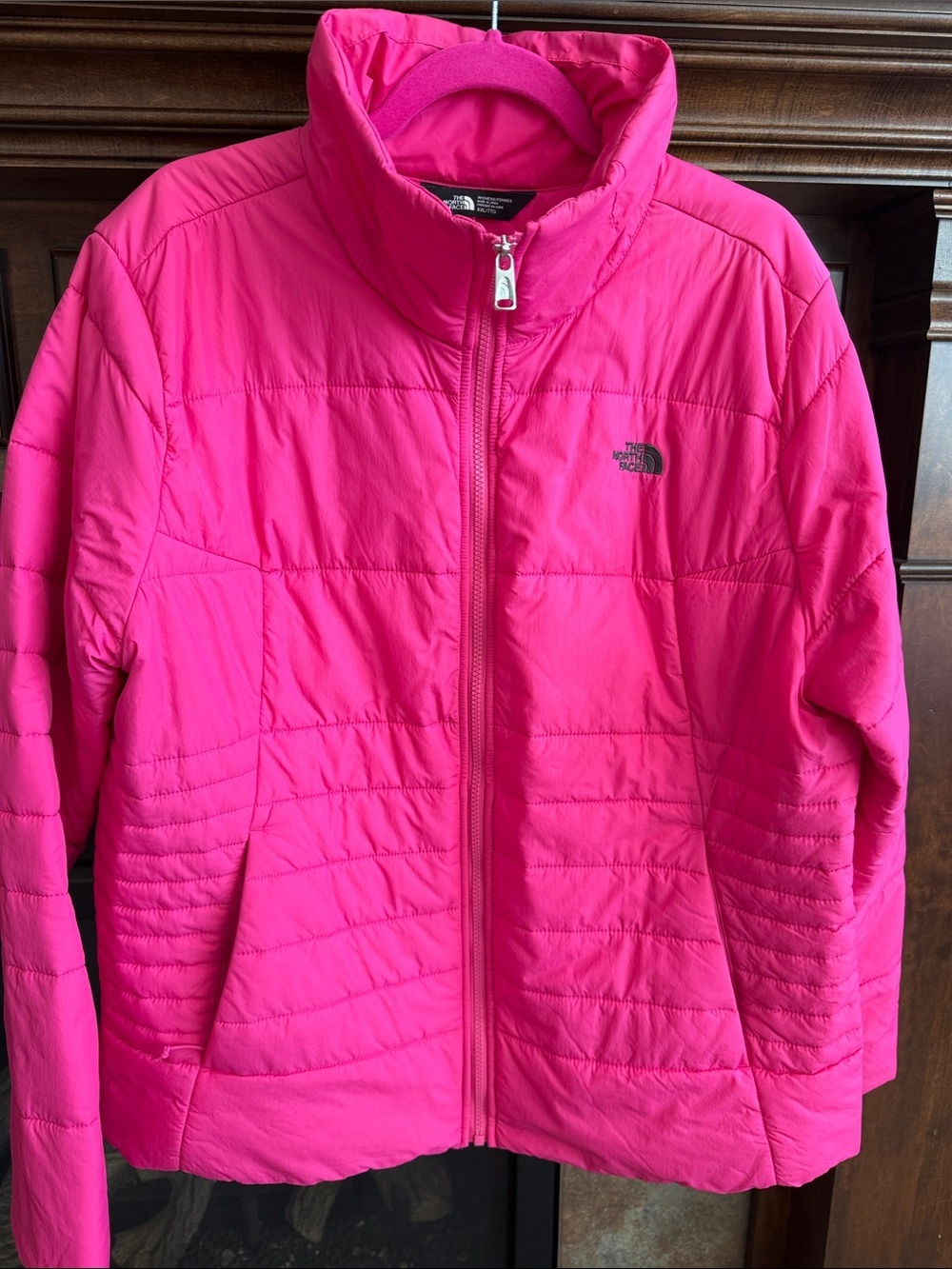 North Face bright Barbie hot pink quilted winter jacket coat full zip XXL bold